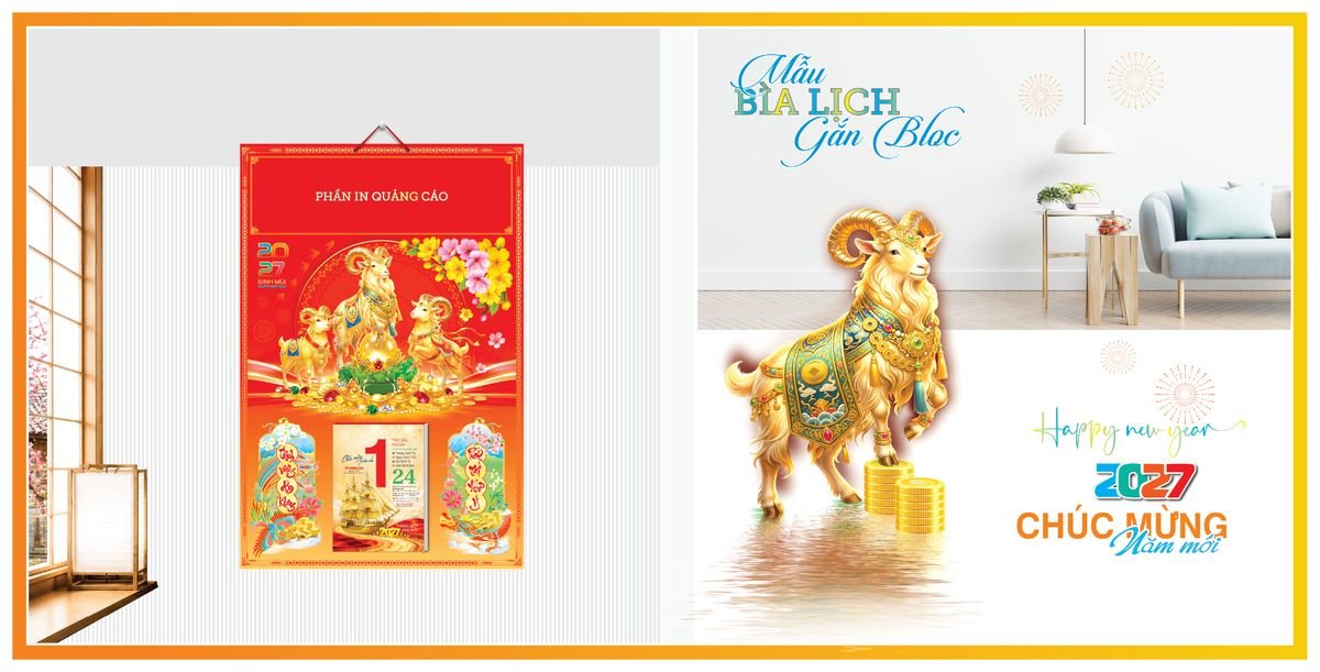 Bìa Lịch Treo Gắn Bloc TPNBIA01 Quà Tặng Khuyến Mại Kích Cầu Cuối Năm