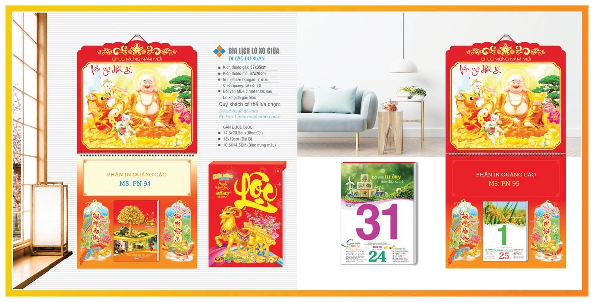 Bìa Lịch Treo Gắn Bloc TPNBIA10 Quà Tặng Khuyến Mại Kích Cầu Cuối Năm