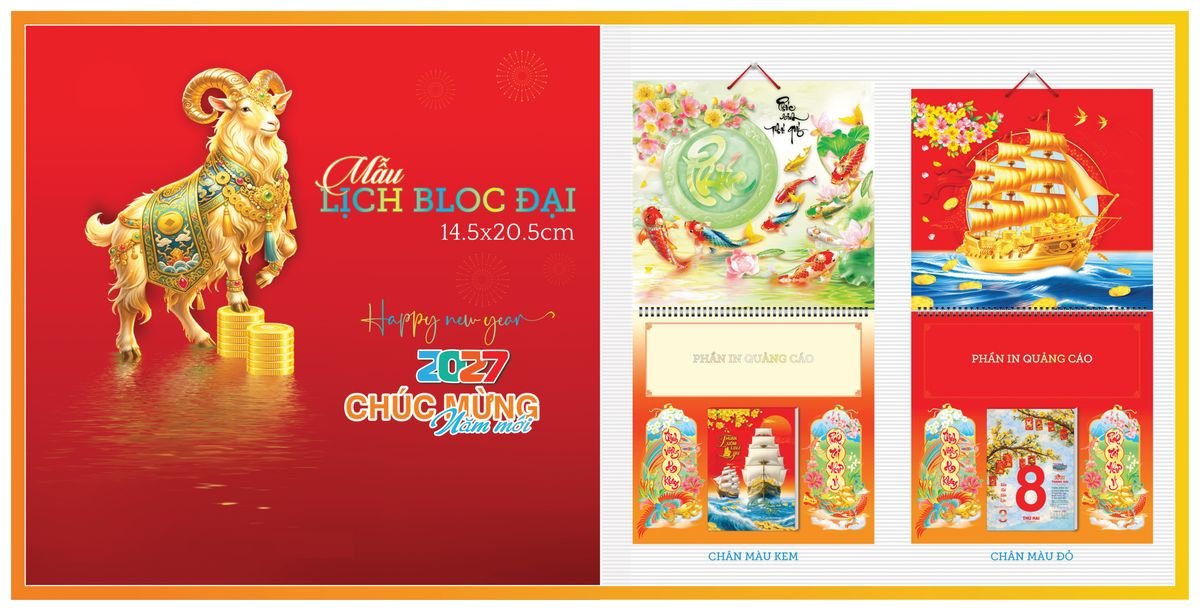 Lịch Bloc TPN 2027 TPNBLOC62 Quà Tặng Khuyến Mại Kích Cầu Cuối Năm