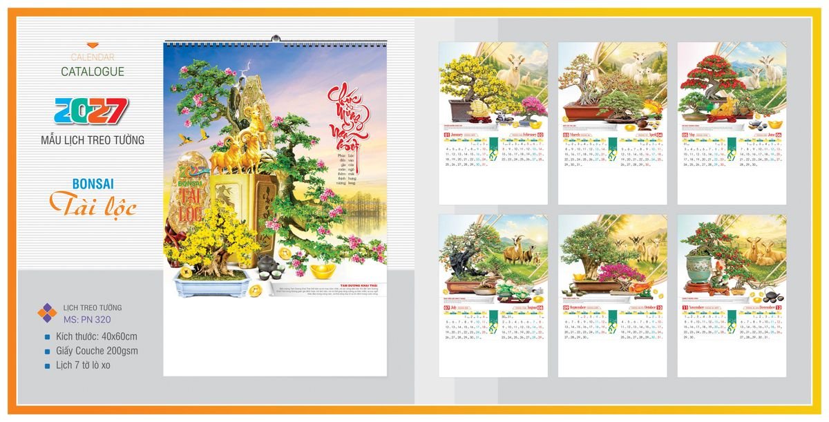 Lịch 7 Tờ Lò Xo TPNLX10 Quà Tặng Khuyến Mại Kích Cầu Cuối Năm