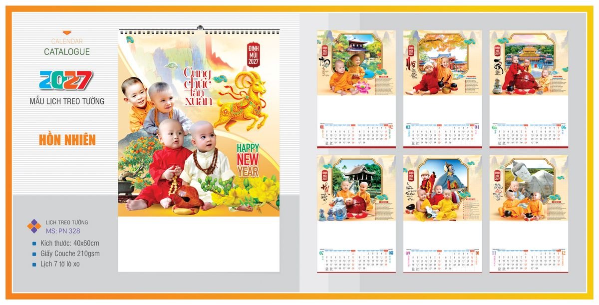 Lịch 7 Tờ Lò Xo TPNLX18 Quà Tặng Khuyến Mại Kích Cầu Cuối Năm