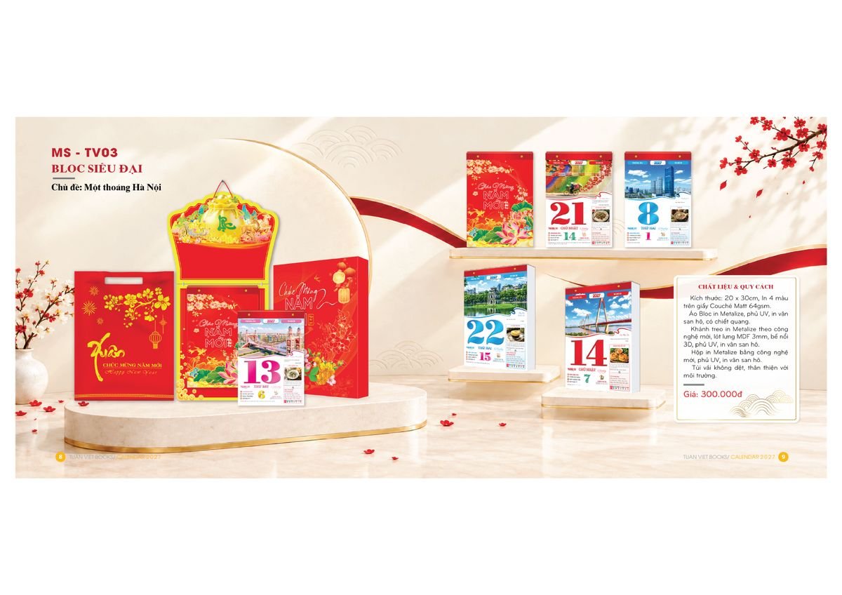 Lịch Bloc Cực Đại 2027 TV03 Quà Tặng Khuyến Mại Kích Cầu Cuối Năm