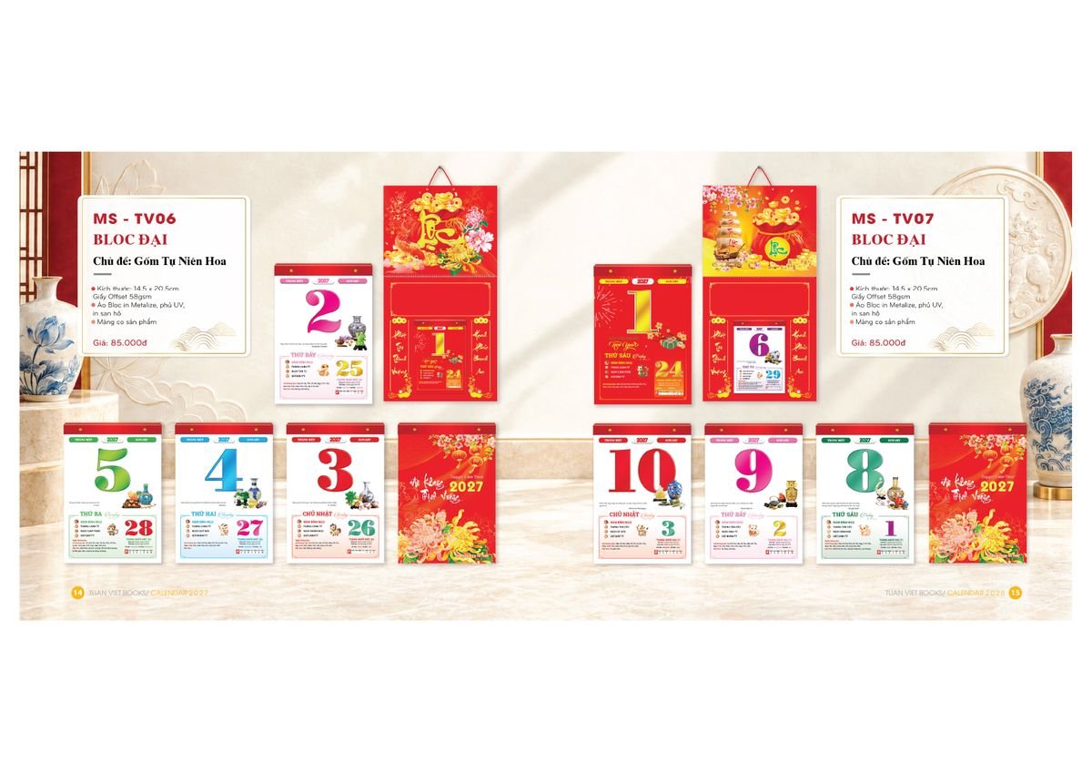 Lịch Bloc Cực Đại 2027 TV06 Quà Tặng Khuyến Mại Kích Cầu Cuối Năm