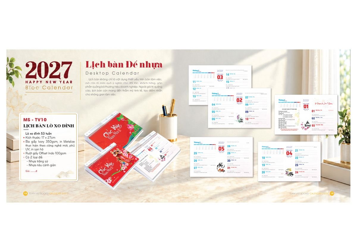 Lịch Bloc Cực Đại 2027 TV08 Quà Tặng Khuyến Mại Kích Cầu Cuối Năm