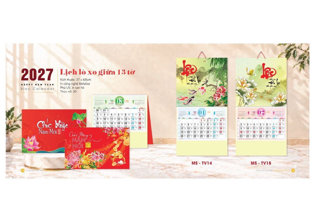 Lịch Bloc Cực Đại 2027 TV10 Quà Tặng Khuyến Mại Kích Cầu Cuối Năm