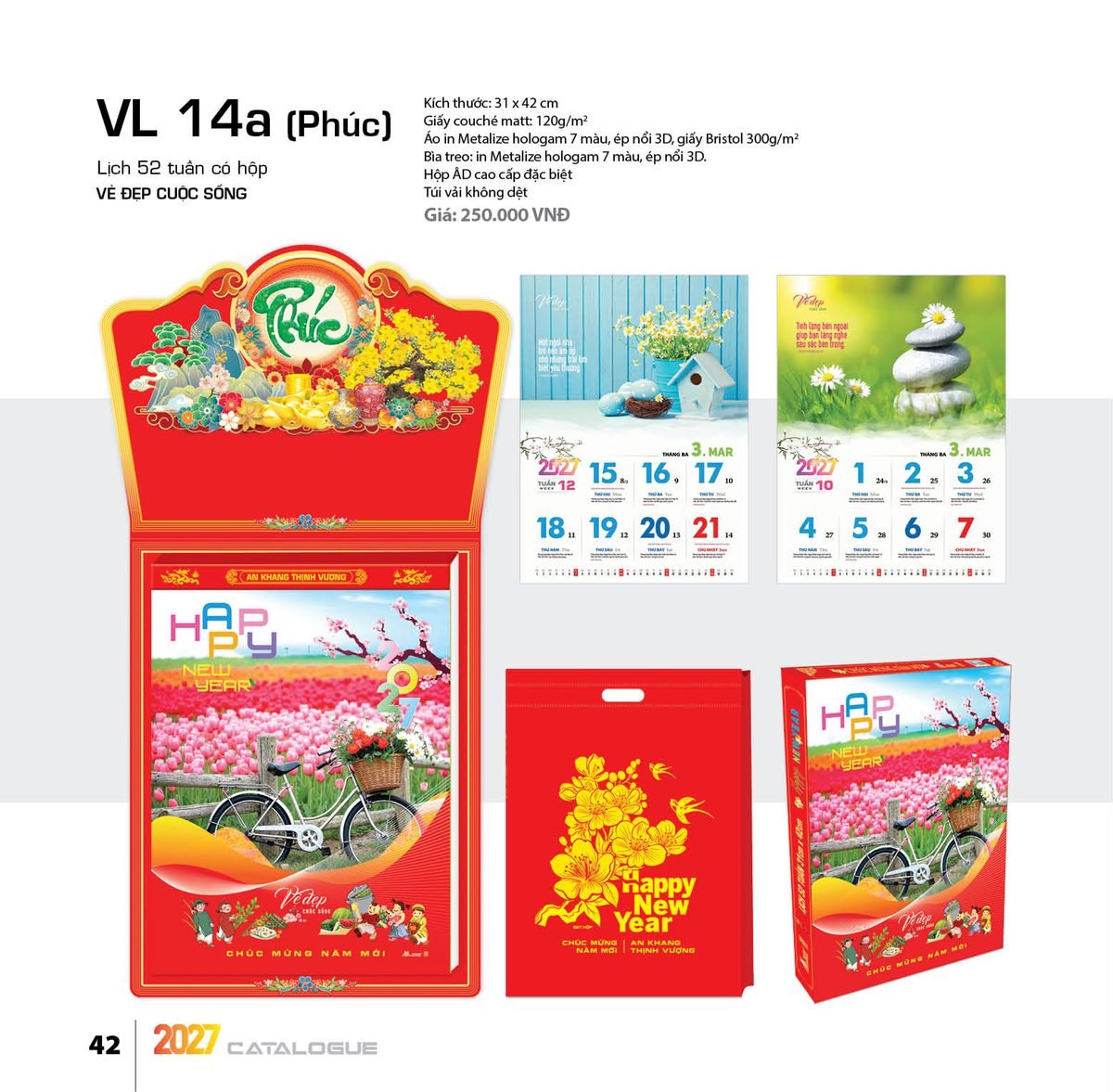Lịch 52 Tuần 2027 VL Mẫu VL15 (31 x 42 cm) Quà Tặng Khuyến Mại Kích Cầu Cuối Năm Lịch 52 Tuần 2027 VL Mẫu VL15 (31 x 42 cm) Quà Tặng Khuyến Mại Kích Cầu Cuối Năm in logo doanh nghiệp quà tặng Tết tại Quà Tặng Khuyến Mại KM