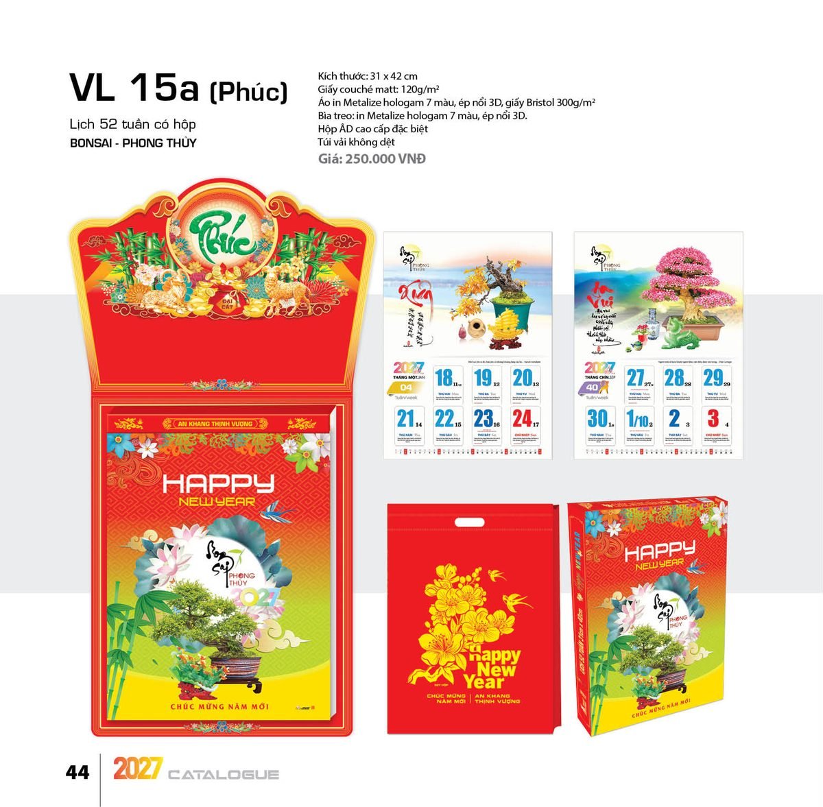 Lịch 52 Tuần 2027 VL Mẫu VL16 (31 x 42 cm) Quà Tặng Khuyến Mại Kích Cầu Cuối Năm Lịch 52 Tuần 2027 VL Mẫu VL16 (31 x 42 cm) Quà Tặng Khuyến Mại Kích Cầu Cuối Năm in logo doanh nghiệp quà tặng Tết tại Quà Tặng Khuyến Mại KM