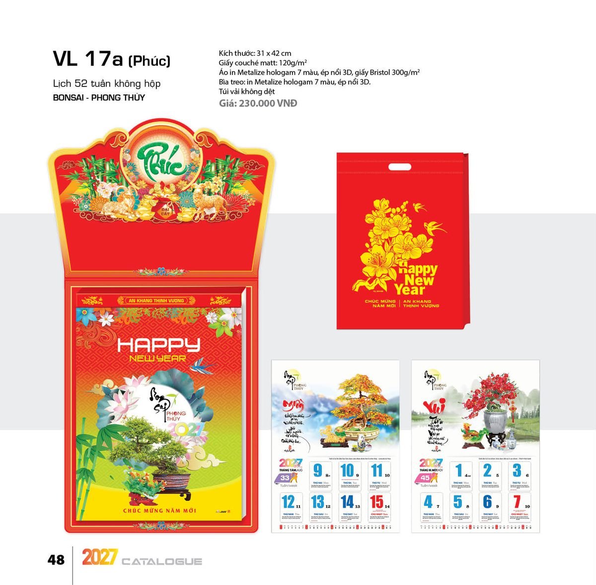 Lịch 52 Tuần 2027 VL Mẫu VLLB01 (31 x 42cm) Quà Tặng Khuyến Mại Kích Cầu Cuối Năm Lịch 52 Tuần 2027 VL Mẫu VLLB01 (31 x 42cm) Quà Tặng Khuyến Mại Kích Cầu Cuối Năm in logo doanh nghiệp quà tặng Tết tại Quà Tặng Khuyến Mại KM