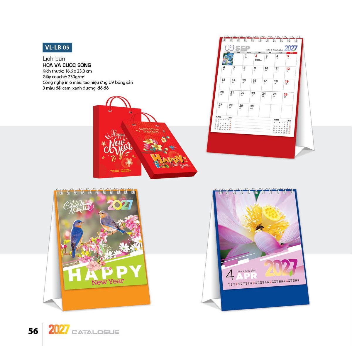 Lịch Để Bàn 2027 VL Mẫu VLLB05 (16 x 24 cm) Quà Tặng Khuyến Mại Kích Cầu Cuối Năm Lịch Để Bàn 2027 VL Mẫu VLLB05 (16 x 24 cm) Quà Tặng Khuyến Mại Kích Cầu Cuối Năm in logo doanh nghiệp quà tặng Tết tại Quà Tặng Khuyến Mại KM