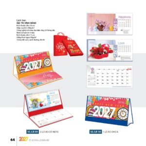 Lịch Bàn Chữ M (Có Note 52 Tuần) 2027 VL Mẫu VLLB09 (24 x 11cm) Quà Tặng Khuyến Mại Kích Cầu Cuối Năm in logo doanh nghiệp quà tặng Tết tại Quà Tặng Khuyến Mại KM