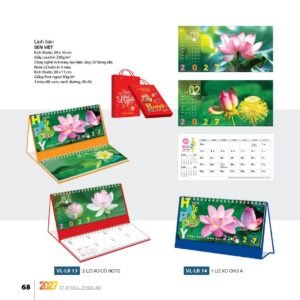 Lịch Bàn Chữ M (Có Note 52 Tuần) 2027 VL Mẫu VLLB13 (24 x 11cm) Quà Tặng Khuyến Mại Kích Cầu Cuối Năm in logo doanh nghiệp quà tặng Tết tại Quà Tặng Khuyến Mại KM